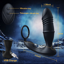 Load image into Gallery viewer, Pre-saleMurphy-APP/Controller &amp; 9-Telescopic / Vibration &amp; Penis Ring Locking Prostate Massager
